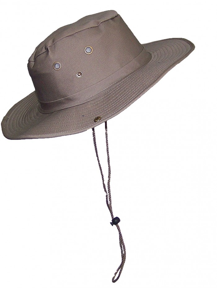 Wide Brim Men Safari Outback Summer Hat W Snap Up Sides Tan