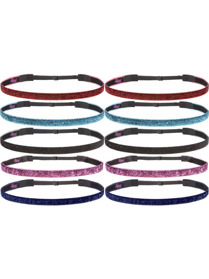 Hipsy Women's Glitter Adjustable Non-Slip Headband Mother Daughter 10pk (BFF Gift 10pk) - CN12O6UKEFW