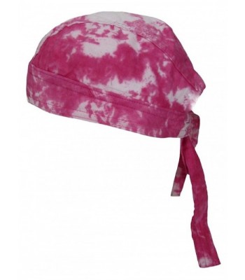 Women's Premium Cotton Tie Dye Skull Cap- Pink - CE12J6C4OJ7