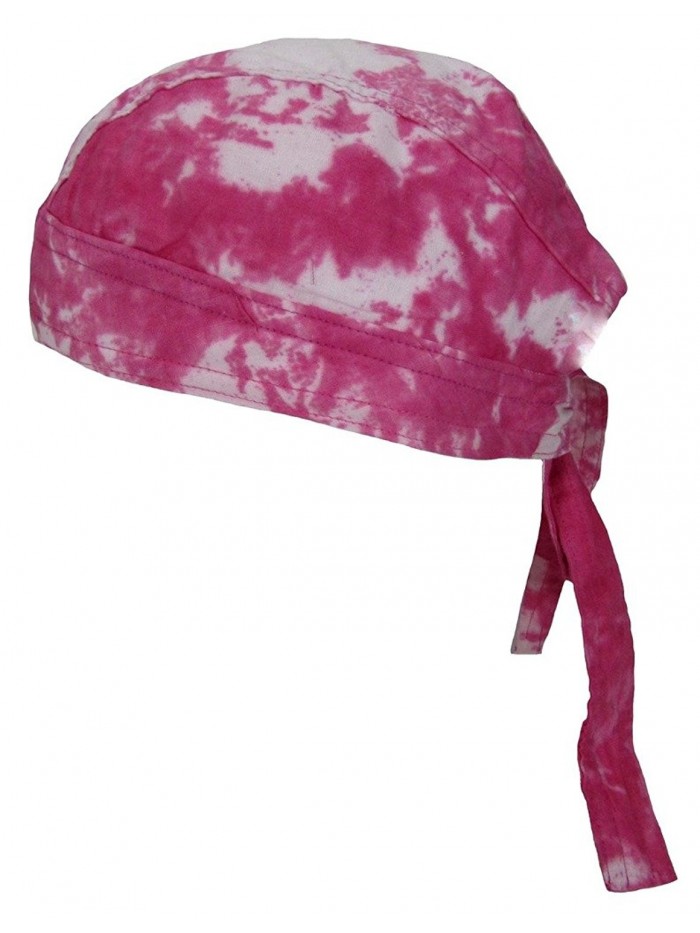 Women's Premium Cotton Tie Dye Skull Cap- Pink - CE12J6C4OJ7