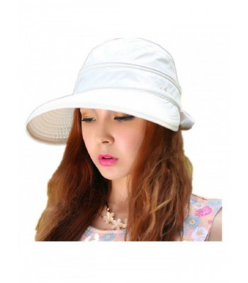 Woman's Baseball caps Fashion Ladies Bowknot Dual Purpose Two USES Hat Sun Visor Summer Beach Hat - White - CH11Y65CRGH