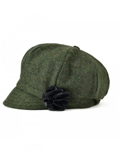 Women's newsboy Caps Wool Blend Back Adjustable Stretch Fit - 171-green ...