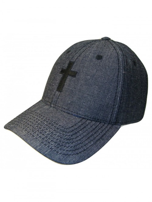 Christian Cross Black Denim Adjustable Baseball Cap (One Size- Black ...