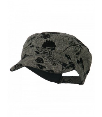 Flower Jeep Style Army Cap - Black - CE11P5IIXH1