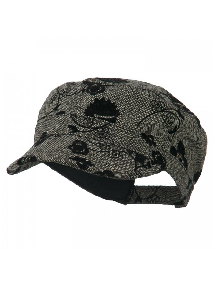 Flower Jeep Style Army Cap - Black - CE11P5IIXH1