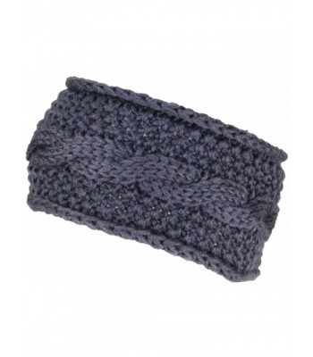 Womens Rib Stitch Cable Knit Circle Headband/Warmer (One Size) - Gray ...