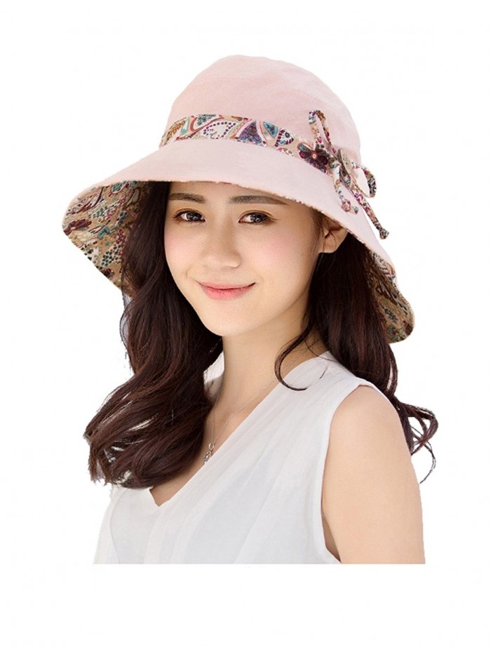 Womens Sun Hat Summer Packable Reversible UV Protection Wide Brim ...