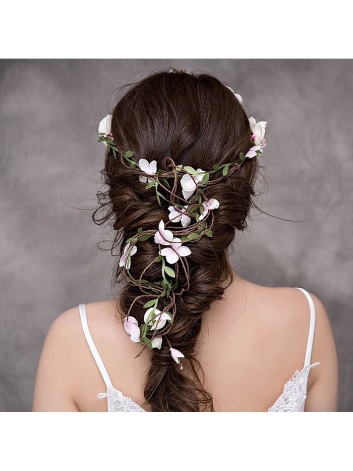 Adjustable Bridal Flower Garland Headband Flower Crown Hair Wreath Halo ...