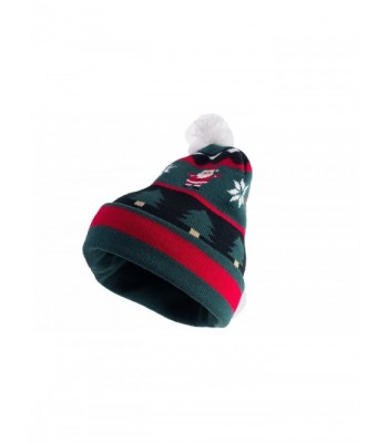 Capelli Santa Christmas Cuff Hat: Holiday Santa's Beanie- Pom Pom- One Size - Black Combo - C9127Y5I8WH