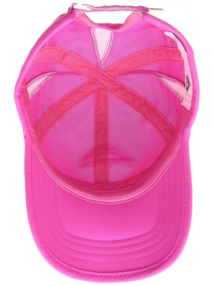 Women's Mesh Panel Runner's Baseball Cap- Adjustable - Pink - C217AA2A7IQ