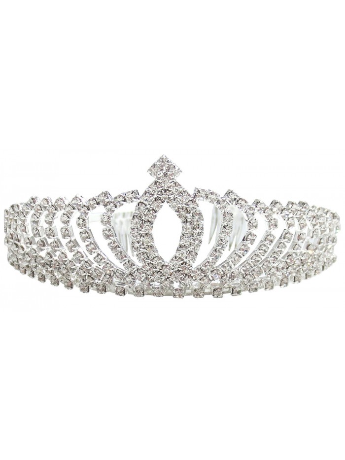 Simplicity Rhinestone Crown Hair Tiara Headband Wedding Bridal Accessory - CV11ERNDK05