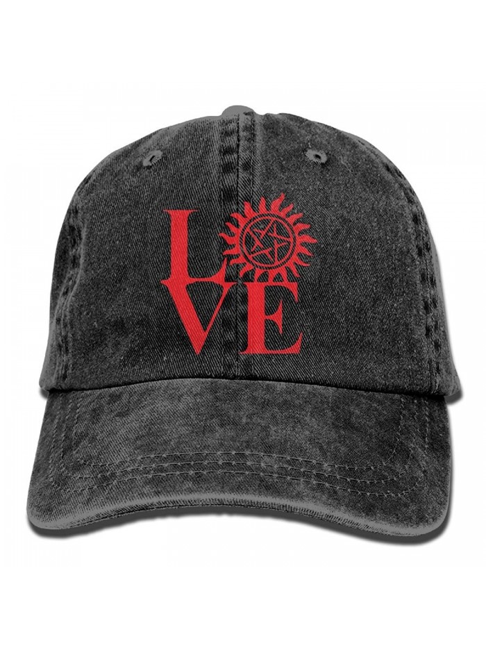 CDHLBNG Men And Women Love Supernatural Vintage Jeans Baseball Cap - Black - CG1895KSTKA