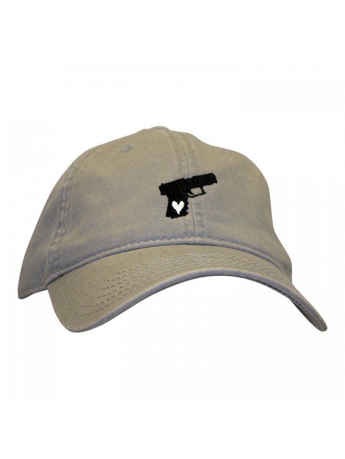 Bang Bang Apparel 'Gun Lover' Pistol Embroidered Adjustable Dad Hat - Charcoal With Black Pistol - CS1850IR2GG