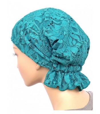 Womens Beanie Turban Headwear Turquoise in Women's Skullies & Beanies