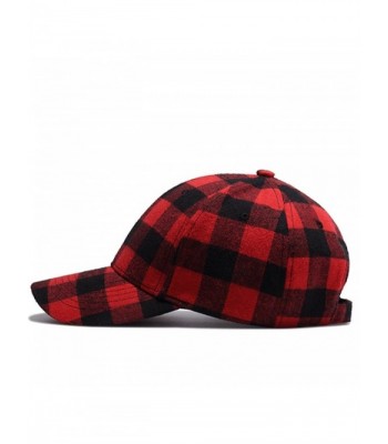 Black and Red Checked Print Baseball Cap Soft Plaid Print Outdoor Hat ...