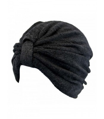 Soft Terry Cloth Turban Head Wrap - Black - CJ11HYQ5631