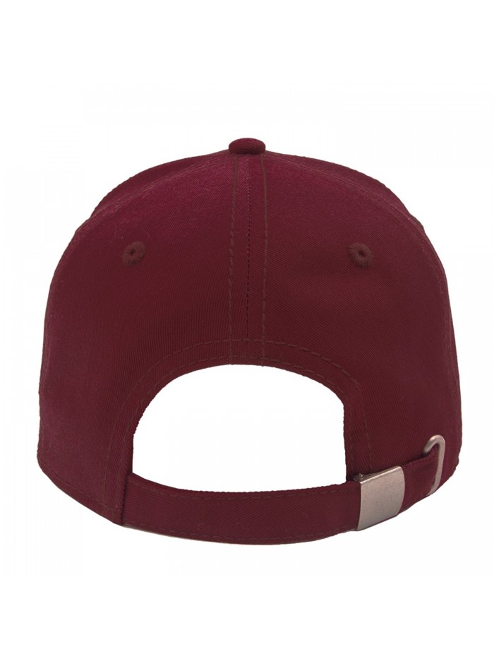 Plain Baseball Cap With Metal Button For Unisex Adult - Red - C812BRQLUFV