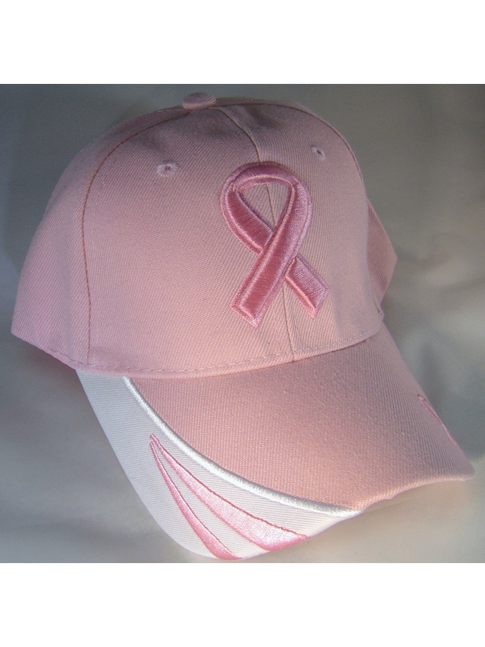 Breast Cancer Awareness Pink Ribbon Baseball Cap Hat / Pink on Pink ...
