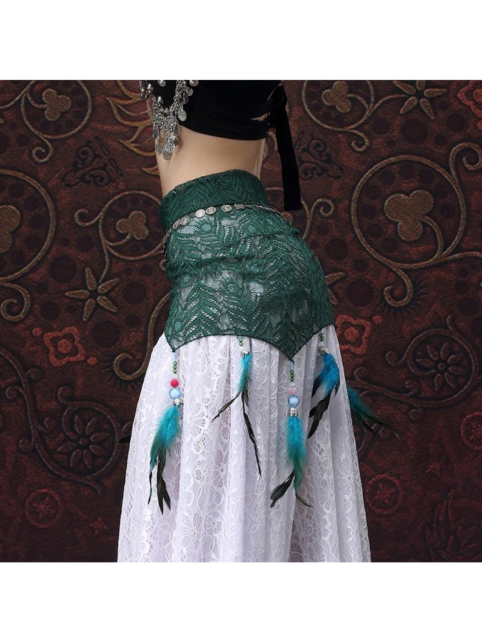 Fusion Tribal Belly Dance Hip Scarf Peafowl Lace ATS Belt Wraps ...