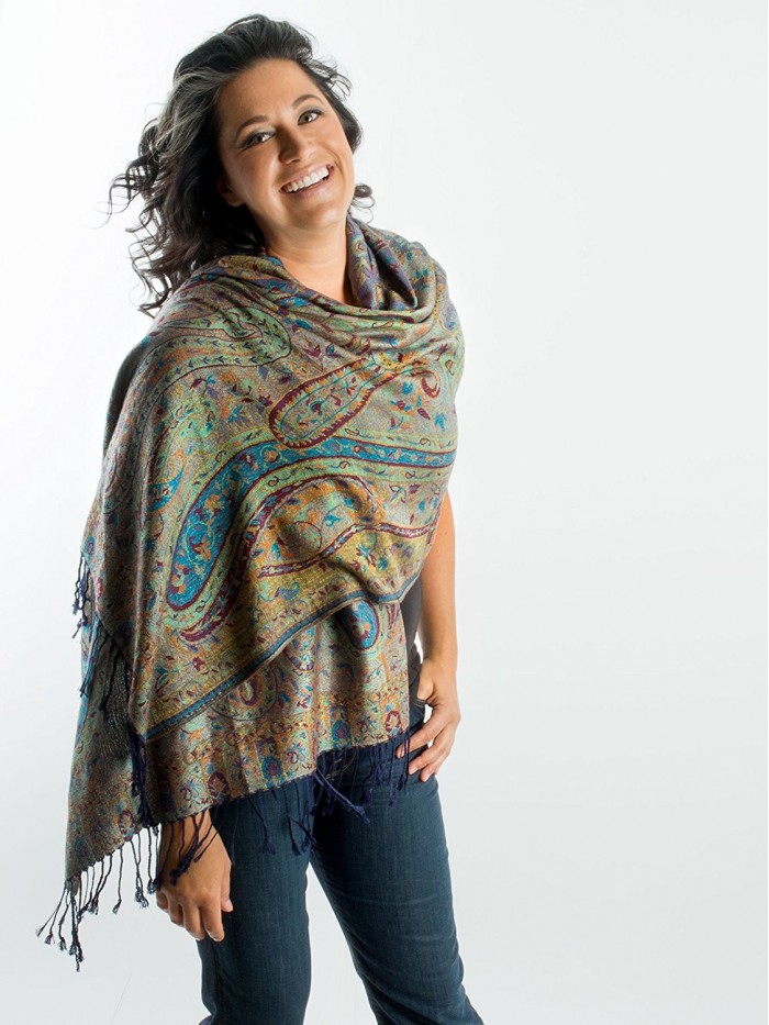 Bohomonde- Jyati Scarf- Pashmina Indian Paisley Traditional Jacquard ...