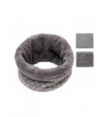 Epeius Kids Girls/Boys Winter Knitted Infinity Scarf Polar Fleece Neck Warmer - Gray - C5188GR3SKX