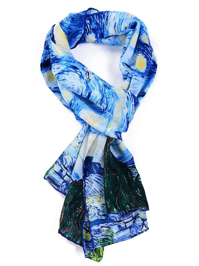 Unique duet of women's chiffon scarf 100% silk