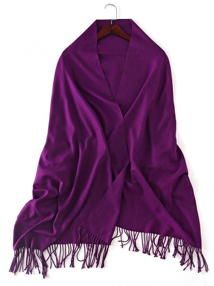 Super Soft Solid Color Cashmere Feel Shawls Wraps Winter Light Scarf ...