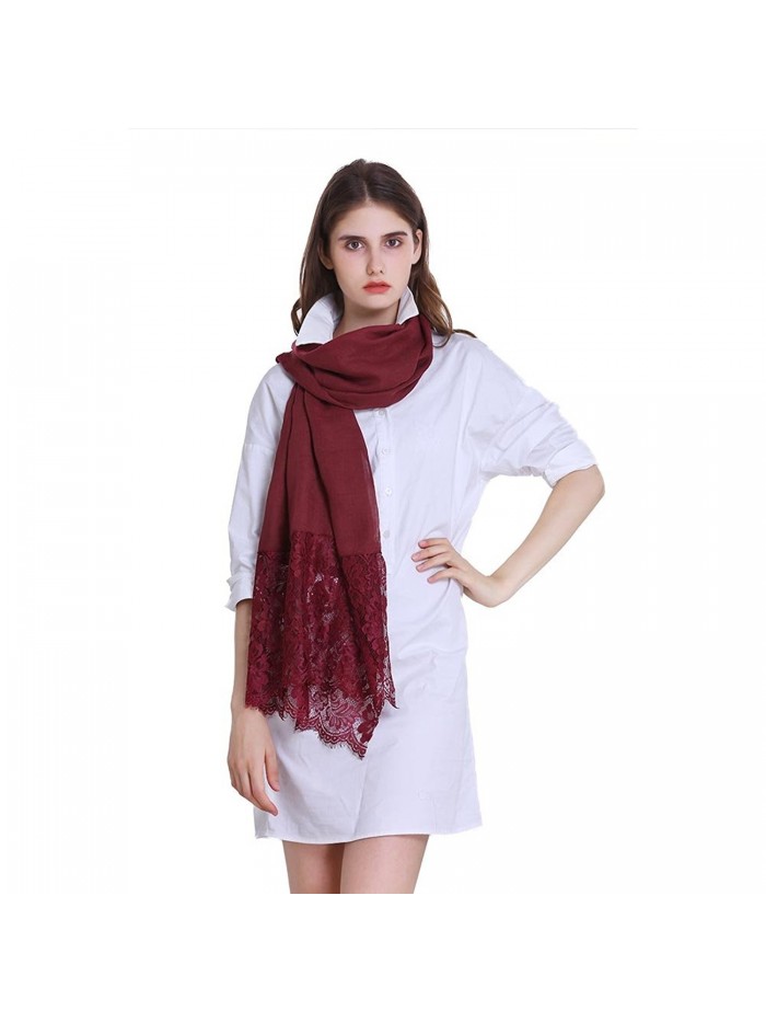 Lightweight Fashion Autumn Scarves - Wine Red - C417Z39GTC5