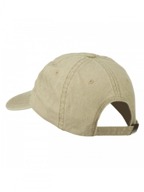 Tan American Flag Embroidered Washed Cap - Khaki - CC11TX73MO9