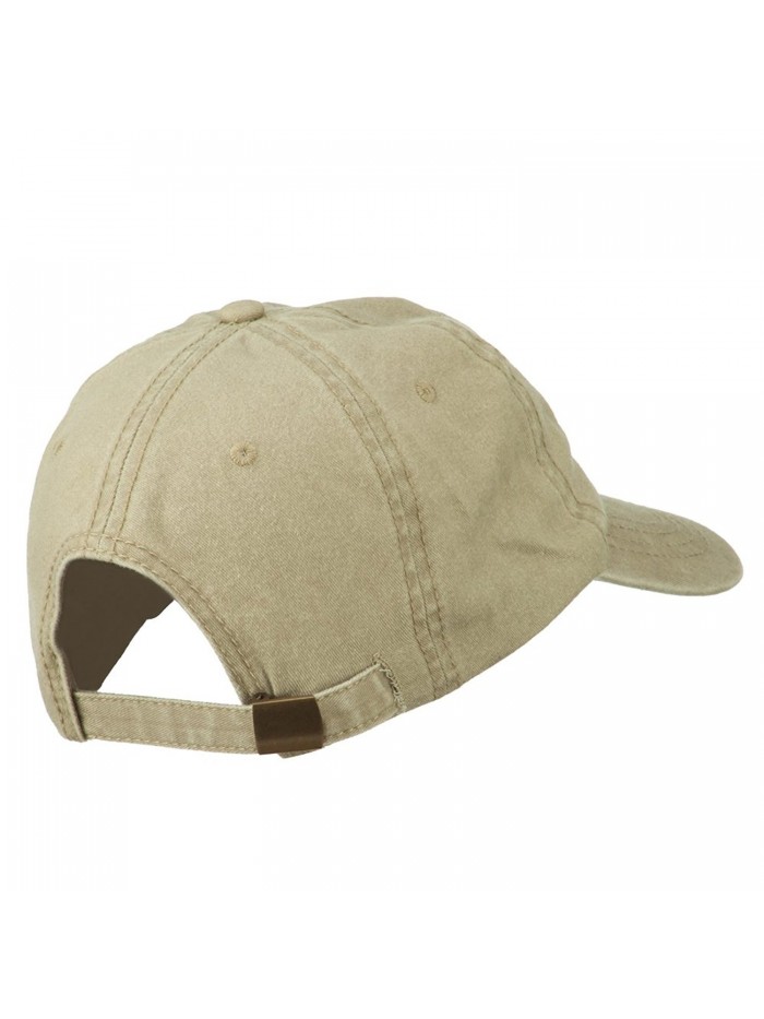 Tan American Flag Embroidered Washed Cap - Khaki - CC11TX73MO9