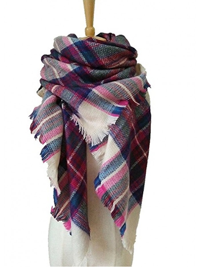 JOYEBUY Women's Warm Stylish Tassels Soft Plaid Tartan Scarf Large Blanket Wrap Shawl Valentine's Gift - Style 5 - CQ1856DNXIX