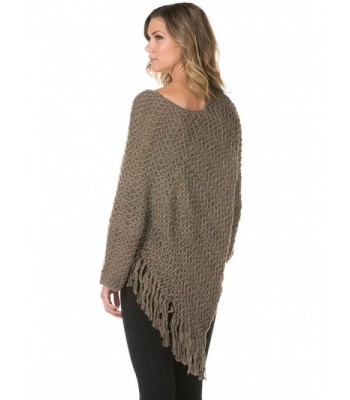 Knitted Tassel Poncho Sleeves Size
