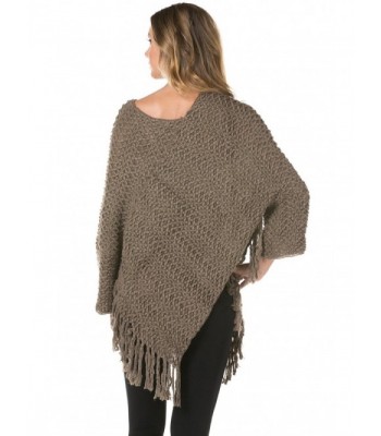 Knitted Tassel Poncho Sleeves Size in Wraps & Pashminas