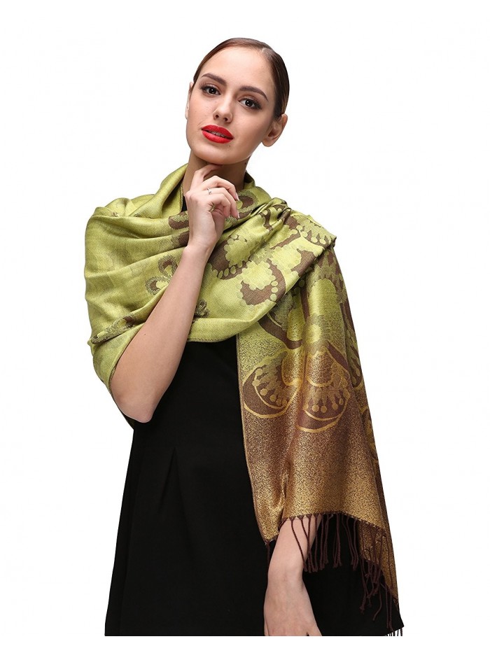 Women's Large Soft Silky Pashmina Shawl Wrap Scarf Elegant Colors ...