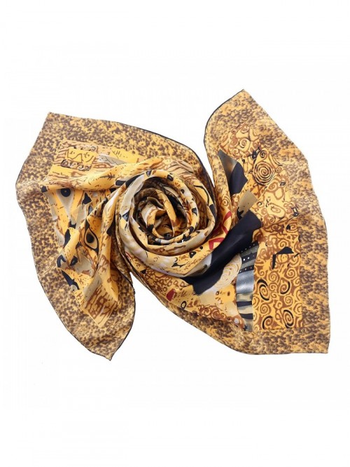 Women's 100% luxurious 12-momme Charmeuse Satin long silk scarf oil ...