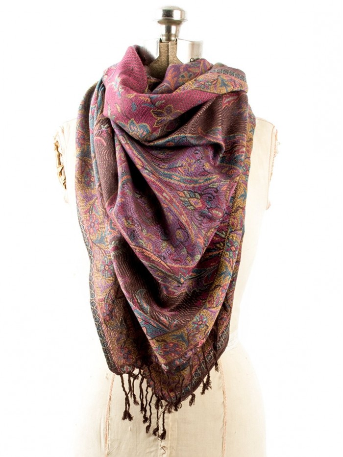 Amrita Scarf- Pashmina Indian Paisley Traditional Jacquard Shawl ...