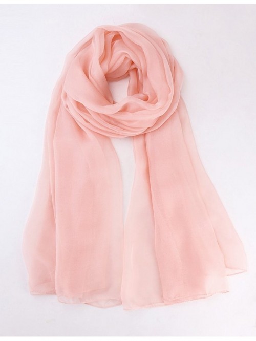 Womens Oblong Scarf - Pink - Lightweight Fabric - Long Silk Scarf ...