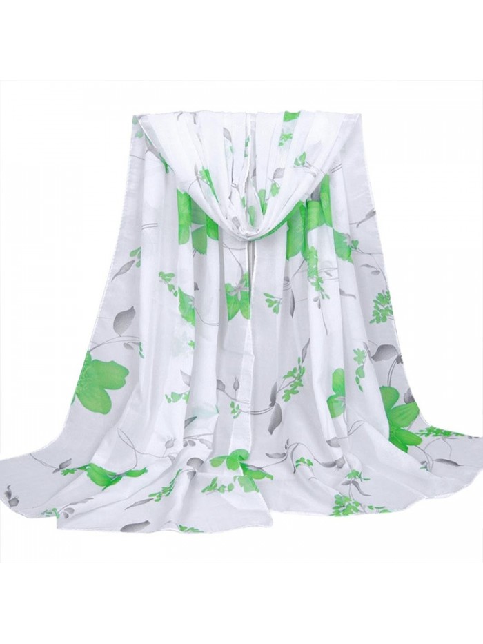 Gotd Women Fresh Long Soft Wrap scarf Shawl Chiffon Scarf Scarves - Green - CW12J23047L