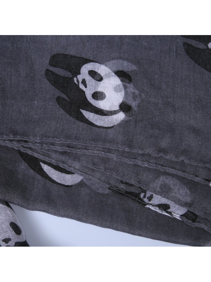 Animal Scarf Panda Giraffe Print Lightweight Voile Fashion Scarves ...