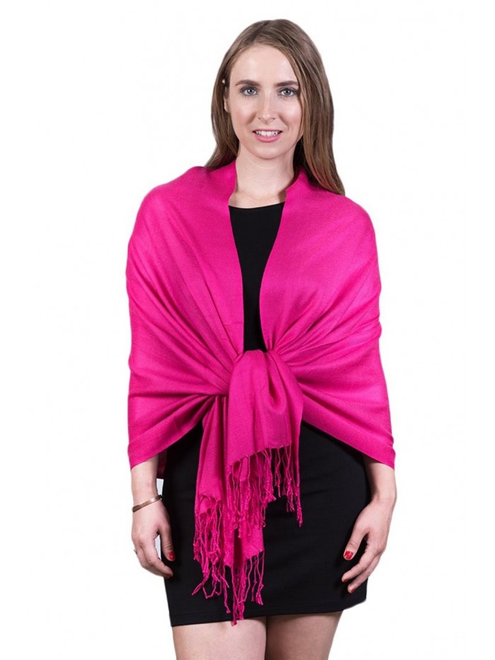 Pure Solid Pashmina Shawl Scarf - Silky soft- Opaque - Hot Pink ...