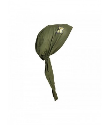 Landana Headscarves Pre Tied Head Scarf Bandana Headwear Green Butterfly - Olive - CB180Z7QH8G