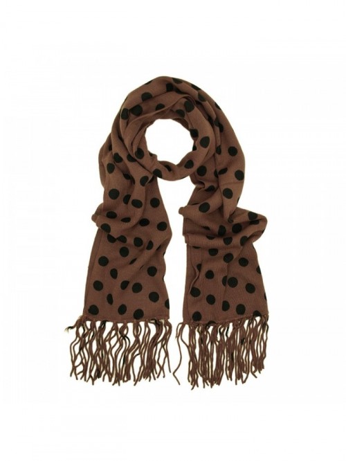 Classic Soft Knit Polka Dots Tassels Ends Long Scarf - Different Colors ...
