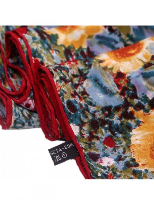 Women's 100% Luxury Long Silk Scarf Van Gogh's Art Collection - Garden ...