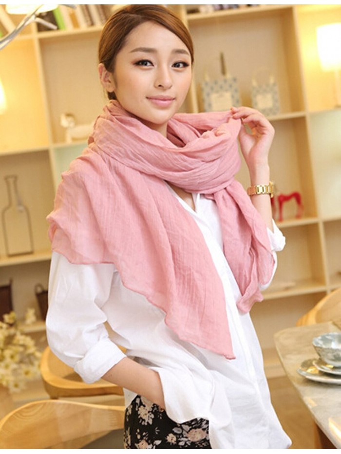 Solid Cotton Linen Silk Scarf Wraps Artificial Pashmina Shawls Women ...