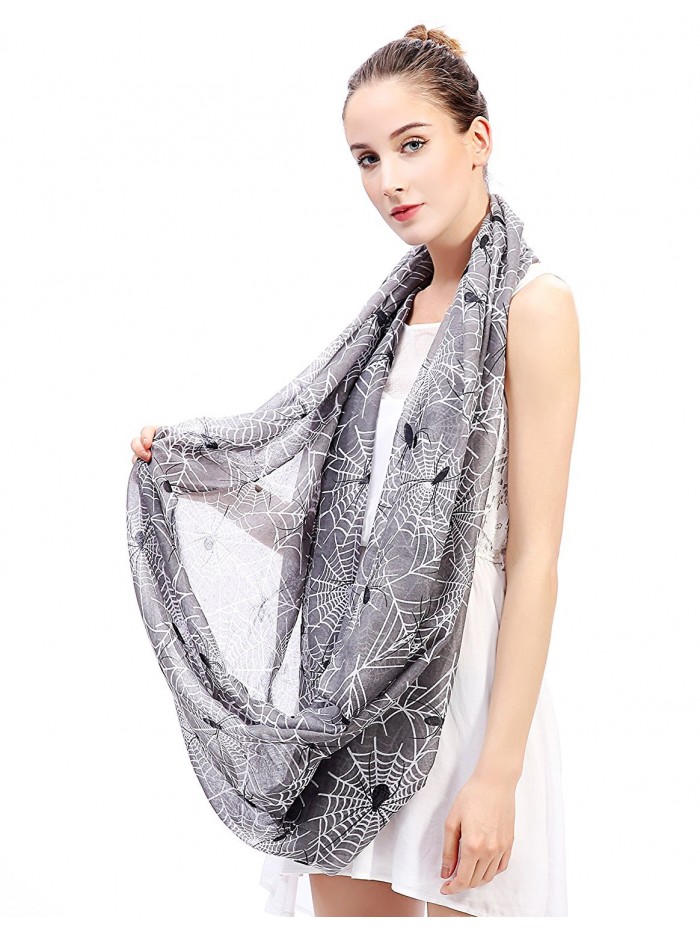 Spider and Web Print Women's Infinity Loop Scarf Halloween Accessory ...