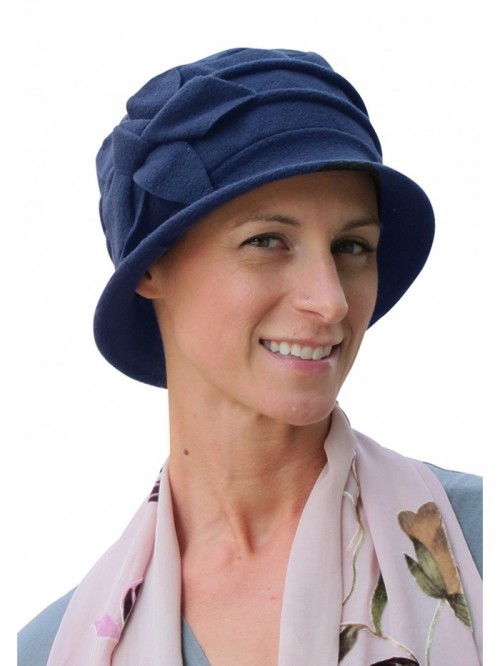 Hats Scarves And More Fleece Flower Cloche Hat For Chemo Cancer Patients Navy Cx1236nwwdh 