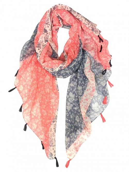 Two-tone Shawl Scarf for Women Soft Lightweight Spring Wrap - Lightred ...