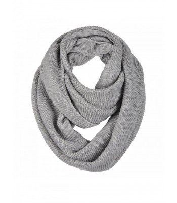 Unisex Soft Knit Winter Infinity Scarf (Multicolor Choose) - Light Grey - C212O5NQHM0