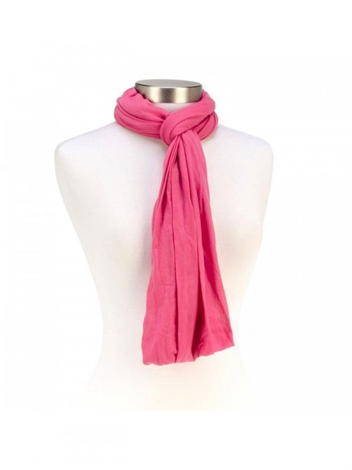 Solid Color Jersey Fabric Infinity Scarf - Pink - CH11HUXGJ5R