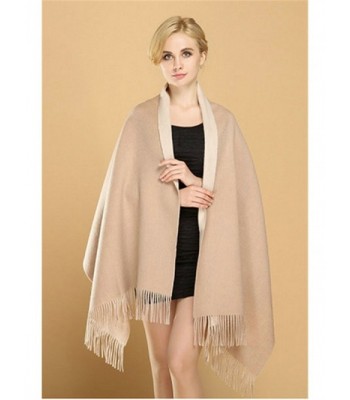 Cashmere Winter Shawl 26 Khaki - Double-faced Khaki and Beige Thick ...